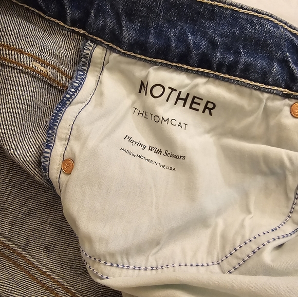 MOTHER The Tomcat Distressed Straight Leg Cropped Jeans Size 30 Mid Wash… - Picture 4 of 10